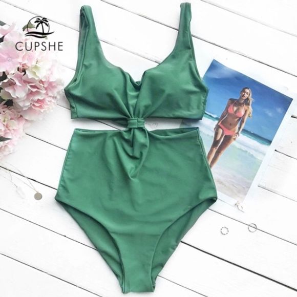 Cupshe Green One Piece Cutout High Waist S… - Picture 6 of 8